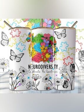 Neurodiversity Celebrate The Spectrum Colorful Puzzle Tumbler